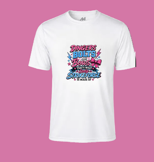 Lady Strikeforce Softball- Design 6.  Dingers, Bolts, and Bows