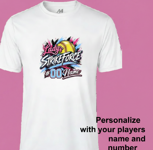 Lady Strikeforce Softball Spirit Shirt- Design 8 (Personalized)